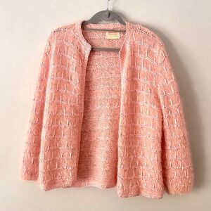 Vintage Hand Knit Pink Women's Sweater